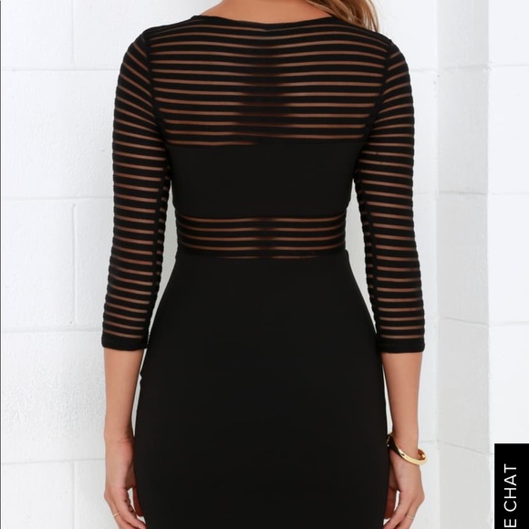 SOLD LuLu*s Perfect Mesh Black Bodycon Dress - Picture 3 of 8